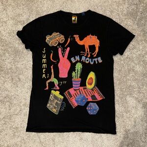 Scotch & Soda Black Graphic Mens T-Shirt